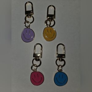 Smiley Face Keychain/bag Charms Set - Multicolor